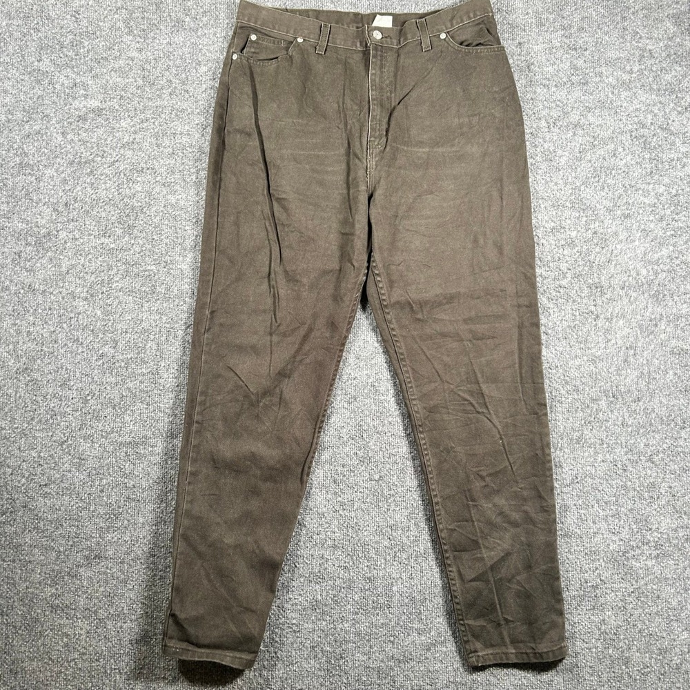 Faded Glory Jeans Womens Size 18 Brown Cotton High Waisted Tapered USA